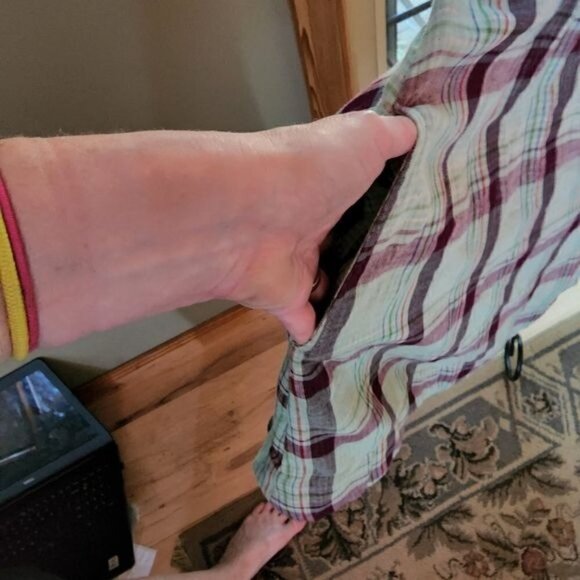 Elan Sz. M Long Sleeve Button Down Multicolored Oversized Shirt/Dress w pockets - Picture 5 of 15